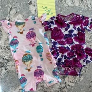 Posh Peanut 0-3 Gemma romper & Violet Twirl